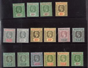 Mauritius #152 - #160 Very Fine Mint Original Gum Hinged Set