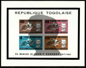 Togo 1964 - Emancipation, JFK OVPT - Imperf Souvenir Sheet - Scott 475b - MNH