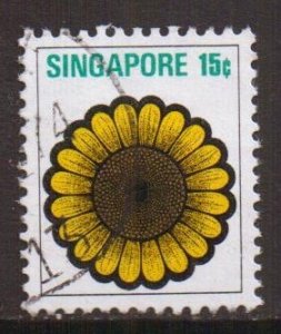 Singapore   #192   used   1973  stylized flowers and fruit  15c