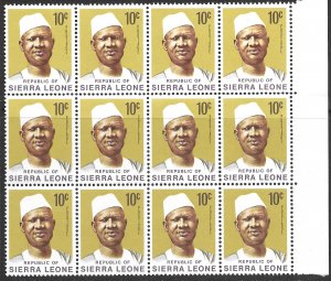 Sierra Leone #427 right edge block of 12 MNH 1972