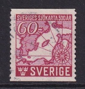 Sweden #350  used 1944 Baltic chart  perf. 12 1/2  Vert.  60o