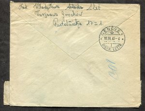 p161 - POLAND 1944 Warsaw 26 PROVISIONAL Registered Cover to Switzerland Goznak