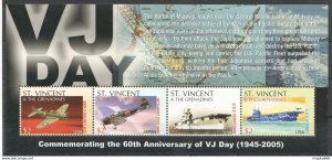 St.Vincent Military & War 60Th Anniversary Of Vj Day 1Kb ** Stamps Pk389