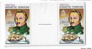 British Antarctic Territory Sc#46-57 short set of 9 perf 14 1/2 gutter pairs NH