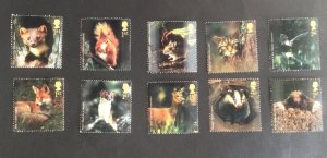 GB 2004 Woodland Animals. Complete set-10 used stamps.