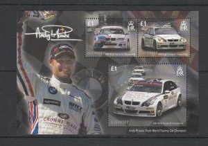 Guernsey 2008  Andy Priaulx,  miniature sheet, Mint NHM