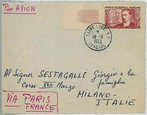 24189 - AOF SENEGAL - POSTAL HISTORY - FIRST FLIGHT Cover: DAKAR - PARIS 1953-