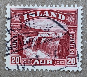 Iceland 1931 20a Gullfoss waterfall, used. Scott 171, CV $0.25