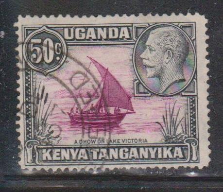 KENYA UGANDA & TANGANYIKA Scott # 52 Used - KGV & Boat