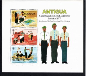 Barbuda 1977 MNH Sc 296a Antigua overprint souvenir sheet