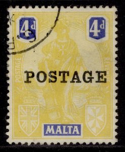 MALTA GV SG150, 4d yellow & bright blue, FINE USED. Cat
