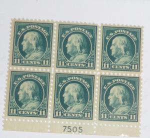 #473 11 cent Franklin plate block