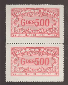 Haiti Cinderella Revenue fiscal Stamp 9-10-21 mnh no gum or hidden gum? Consular