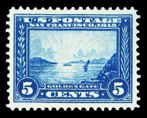 Scott 399 1913 5c Panama-Pacific Perforated 12 Issue Mint VF OG LH Cat $70