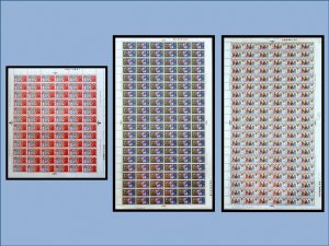 SG812-814 Christmas 1969 Full Set (PHOS 7.5mm) in Complete Sheets UNMOUNTED MINT 