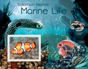 Solomon Islands - 42013 Marine Life -  Stamp Souvenir Sheet 19M-103