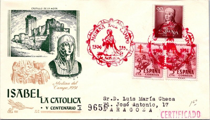 Spain 1951 FDC - Medina Del Campo - J8611