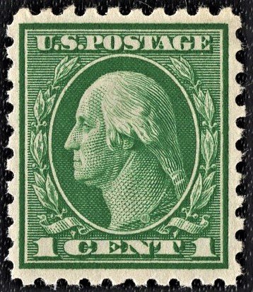 US 424 MNH VF 1 Cent Washington S/L Watermark, Perforated 10