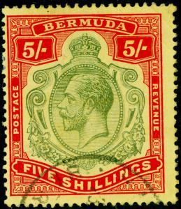 BERMUDA SG53, 5s deep green & deep red/yellow, FINE USED, CDS. Cat £140.