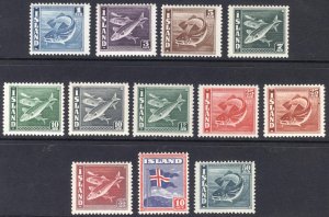 Iceland 1939 1e-1k Fish + Flag Scott 217-228 MNH Cat $240