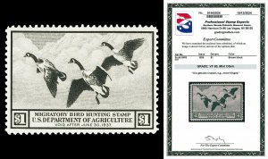 Scott RW3 1936 $1.00 Brown Black Duck Stamp Mint Graded VF 80 NH with PSE CERT