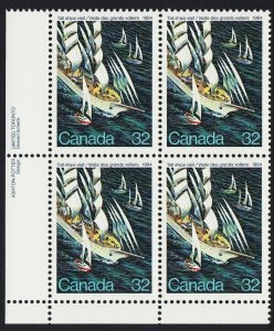 HISTORY, FLEET = TALL SHIPS = Canada 1984 #1012 MNH LL Block of 4