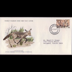 BOTSWANA 1977 - FDC-184 WWF-Foxes