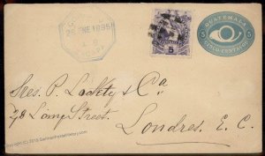 Guatemala 1895 Zacapa Livingston London UK New Orleans Cover 92805