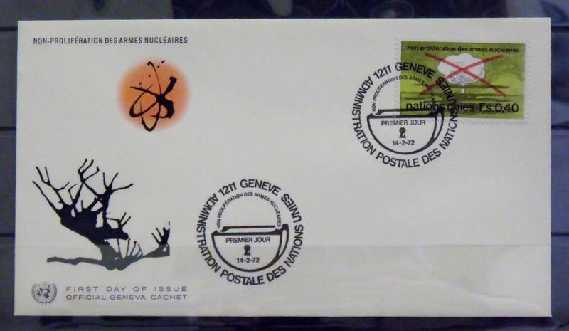 2171   UN   # 23   FDC 1972   Geneva No More Nuclear Weapons      CV$ 3.50