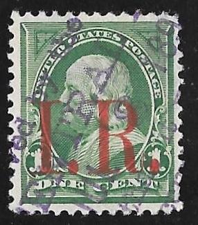 R154 1 cent Franklin, Green Stamp used XF