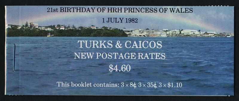 Turks & Caicos 530a-c Booklet SB6 MNH Princess Diana 21st Birthday, Architecture