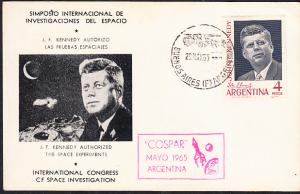 Argentina  JFK & Space Exploration Simposium Card 1965