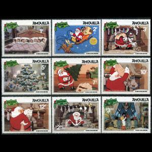 ANGUILLA 1981 - Scott# 453-61 Disney-Christmas Set of 9 NH