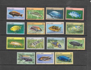 FISH - MALAWI #427-41  MNH