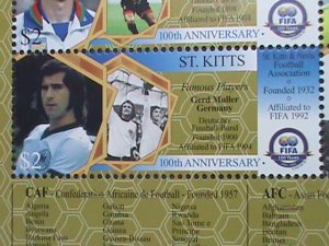 ST.KITTS 2004-SC#602 CENTENARY OF FOOT BALL MNH S/S SHEET-VERY FINE VERY FINE