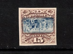 USA #129P4a Very Fine Inverted Center Plate Proof On Card