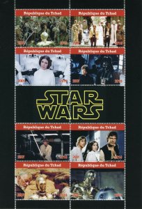 Star Wars Stamps Chad 2019 MNH Han Solo Princess Leia Luke Skywalker 8v M/S