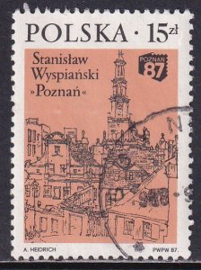 Poland 1987 Sc 2812 Poznan Town Hall by Stanislaw Wyspianski Stamp Used