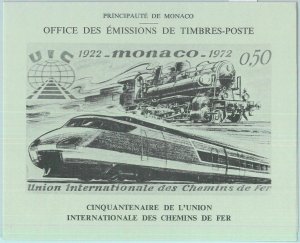 86962 - MONACO - POSTAL HISTORY - 1972 Official Stamp Information Leaflet TRAINS-