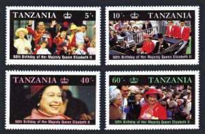 Tanzania Queen Elizabeth II 60th Birthday 4v 1987 MNH SC#333-336 SG#517-520