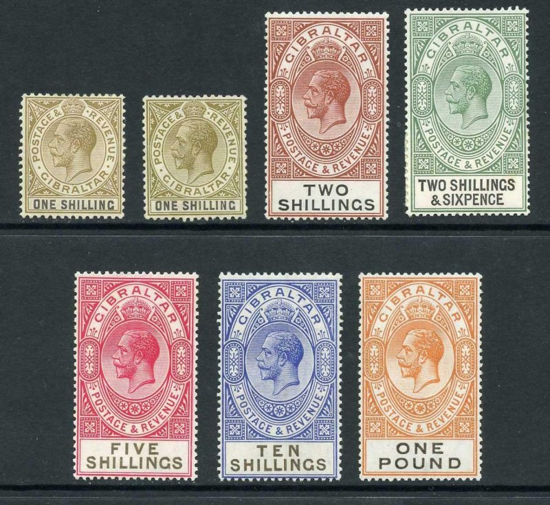 Gibraltar SG102/107 Colour change including both 1/- M/M