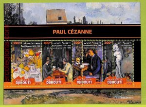 B0239 - DJIBOUTI - MISPERF ERROR Stamp Sheet - 2022 - ART, Paul Cézanne-