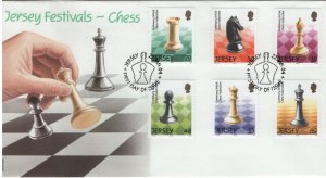 Jersey 2004 FDC Sc 1106-1111 Chess Pieces Set of 6