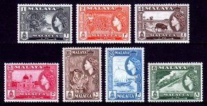 Malaya (Malacca) - Scott #45//51 - MNH - Patch of glazed gum #47 - SCV $6.75