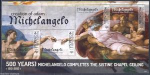 MICRONESIA  2012 500th ANN  MICHELANGELO COMPLETES SISTINE CHAPEL CEILING SHT II