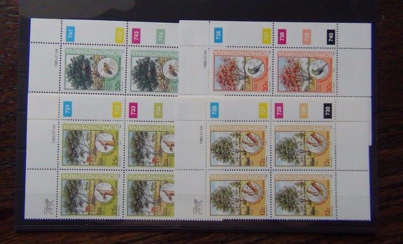 Bophuthatswana 1985 Tree Conservation set in block x 4 MNH