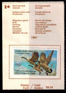 Canada FWH3 Duck Stamp on License Used VF