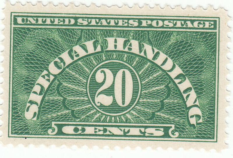 Scott # QE3 - 20c Yellow Green - Special Handling Stamps - MNH