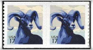 SC#4140 17¢ Bighorn Sheep Coil Pair MNH 