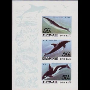 NORTH KOREA 1992 - Scott# 3152B S/S Marine Life Imp. NH